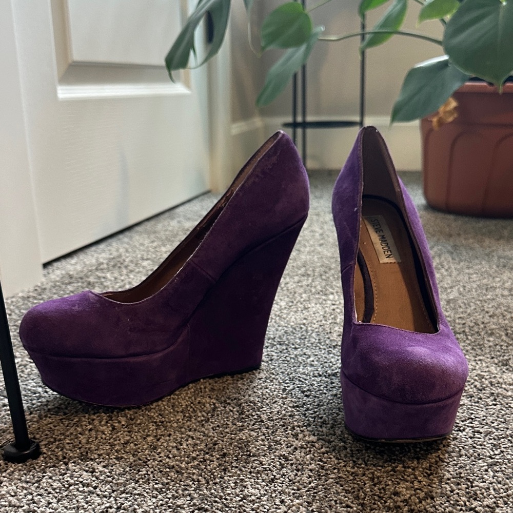 Steve Madden Purple Wedge Shoes